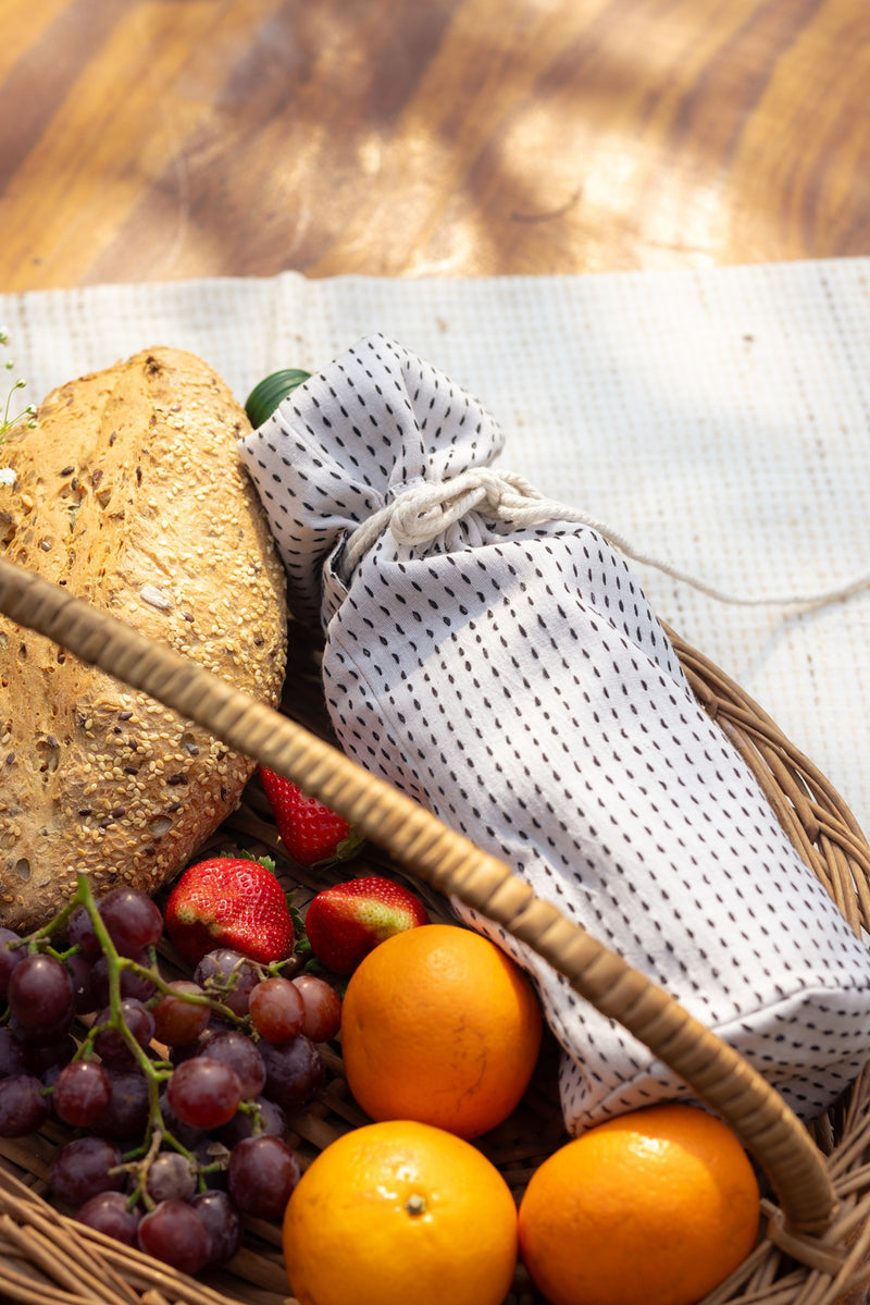 Premium Cotton Wine Gift Cover, Handmade Running Stitch Bottle Sleeve