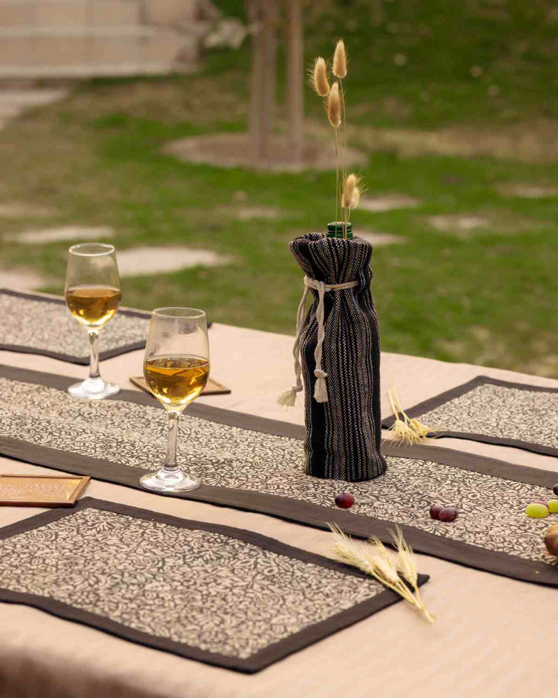 The Evening Edit, Black Jacquard Bottle Sleeve