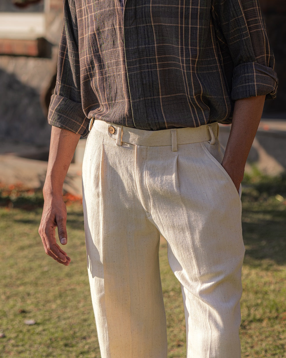 The Heritage Twill Off White Trouser