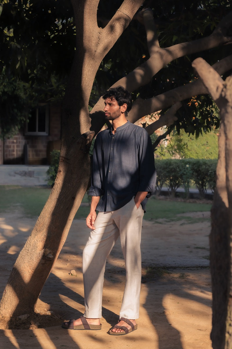 The Midnight Pleated Matka Shirt