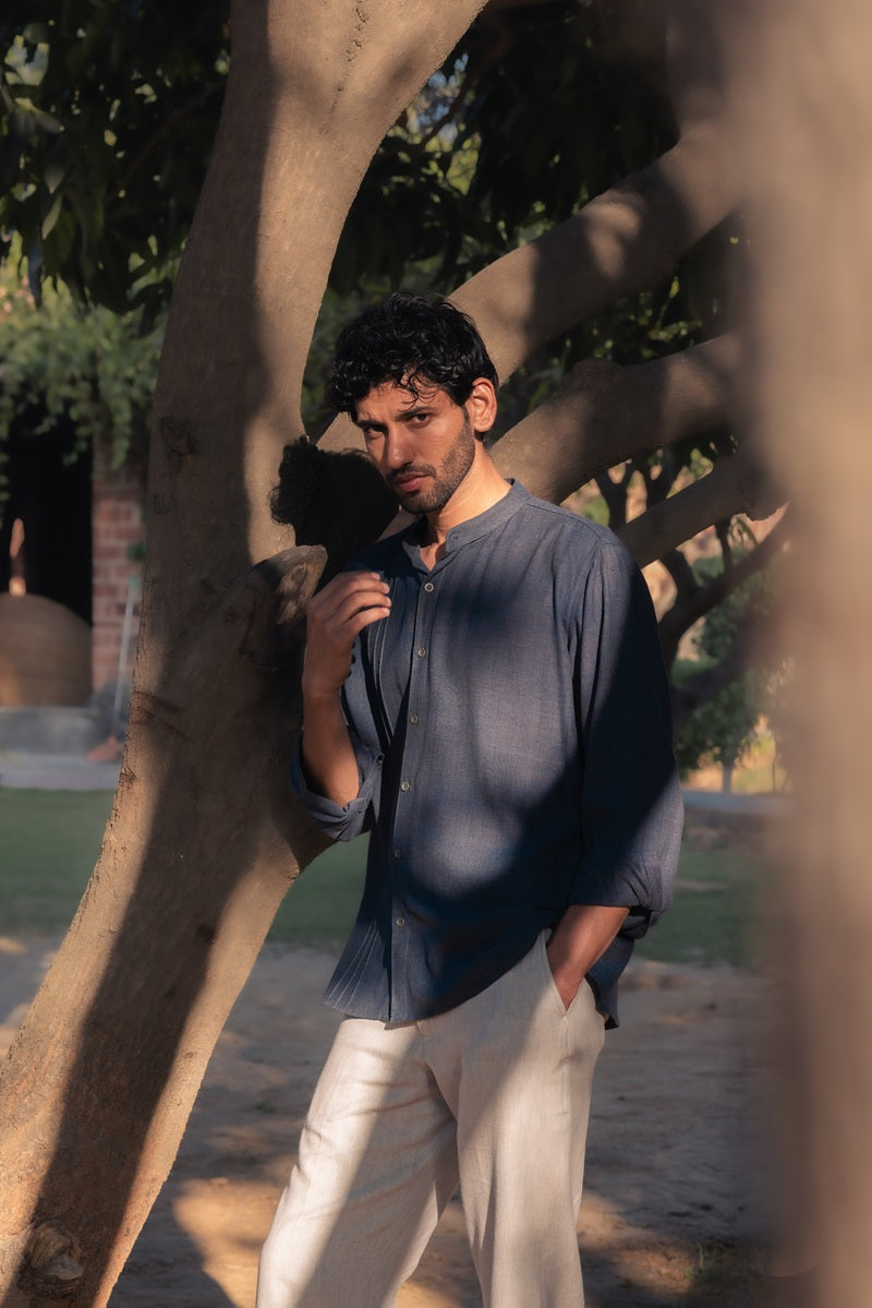 The Midnight Pleated Matka Shirt