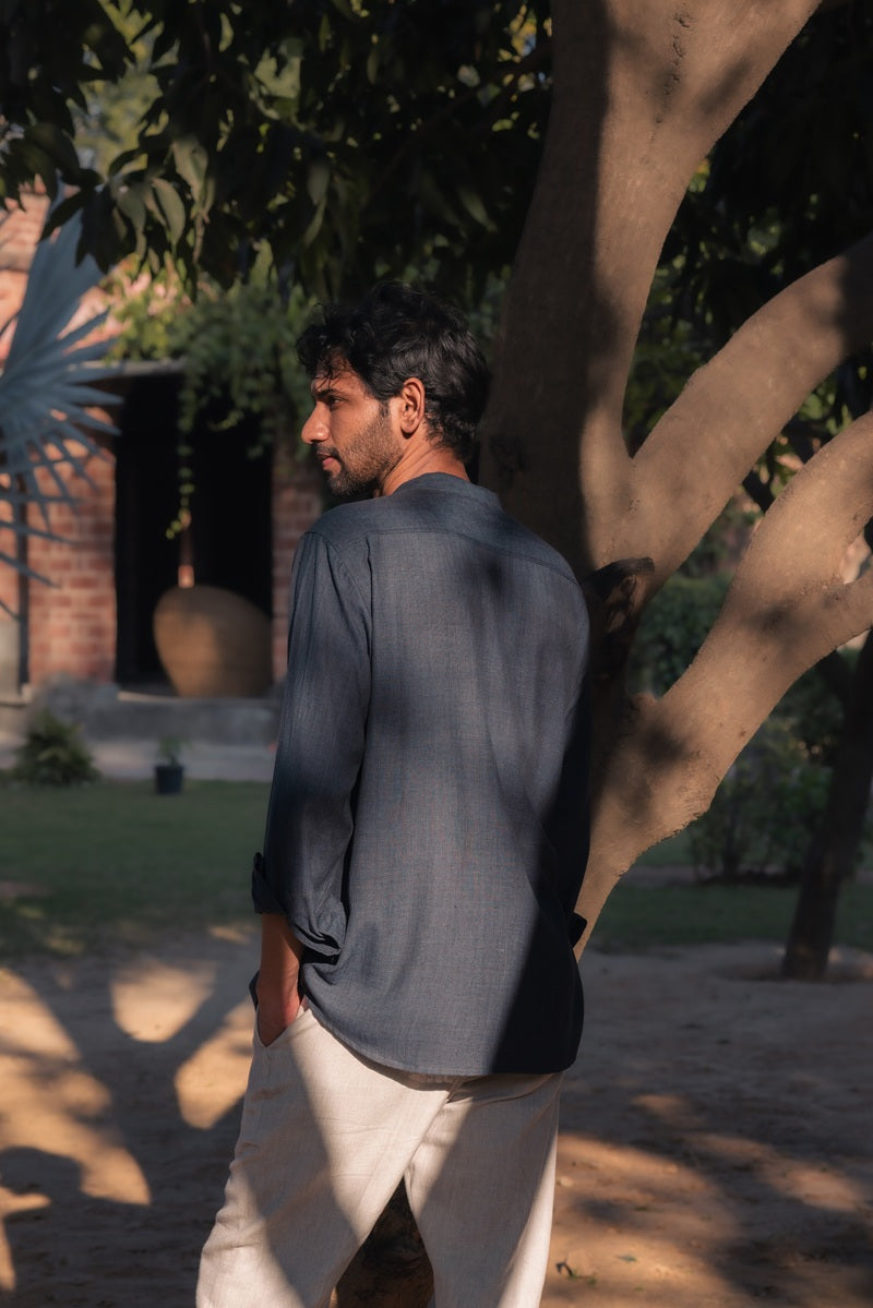 The Midnight Pleated Matka Shirt