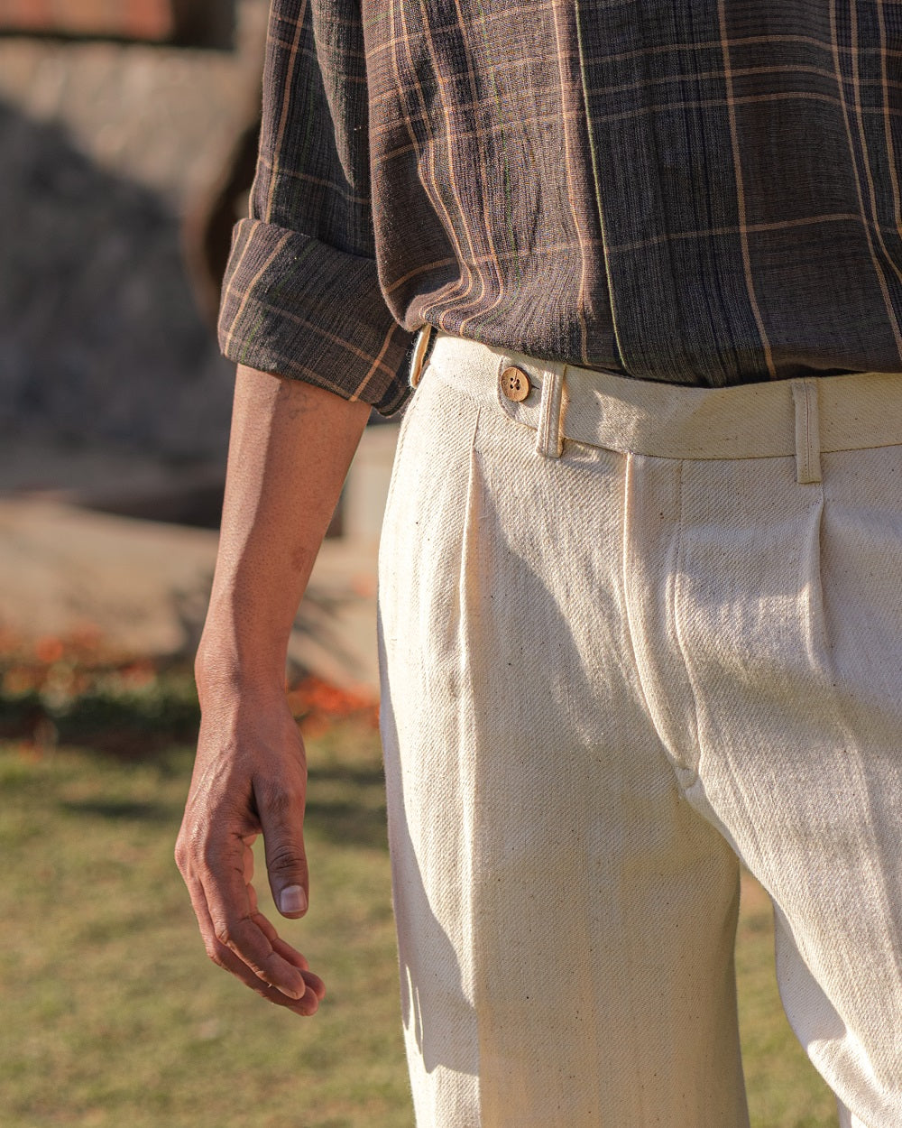 The Heritage Twill Off White Trouser