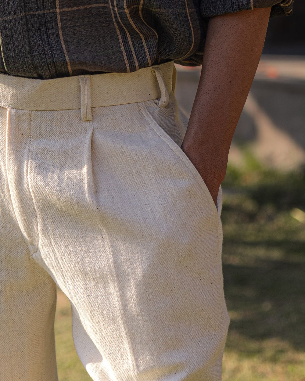 The Heritage Twill Off White Trouser