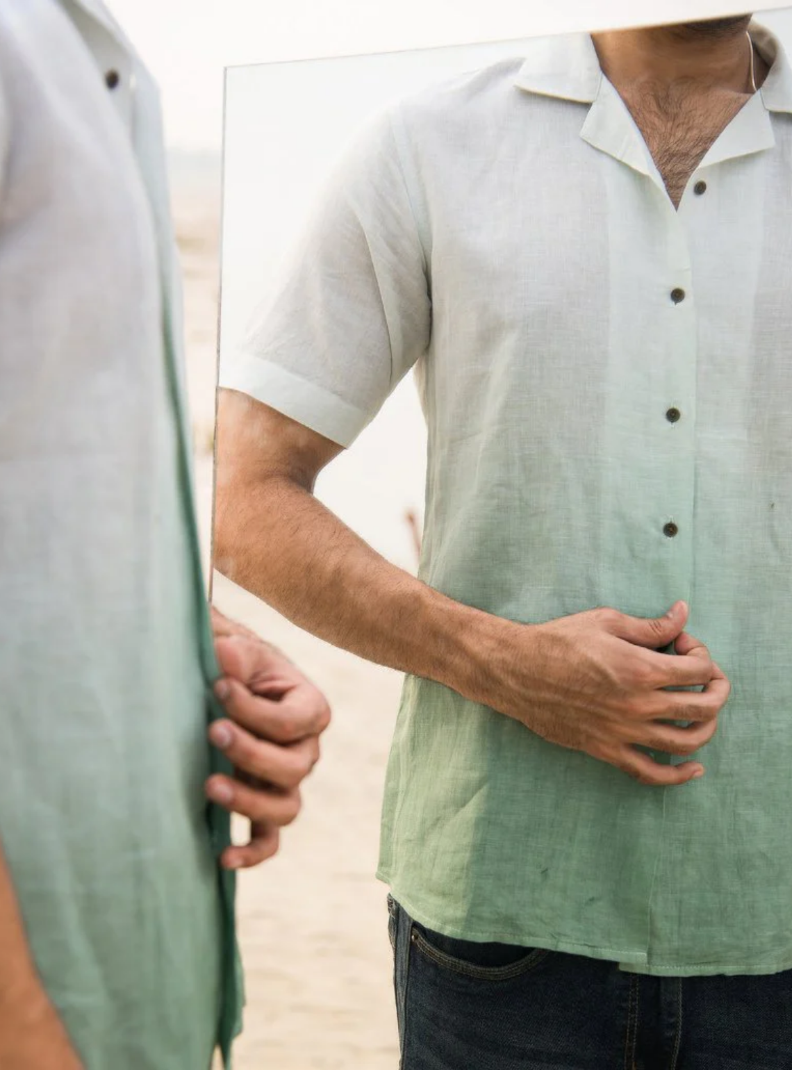 Verdant Meadow Handwoven Linen Cotton Shirt