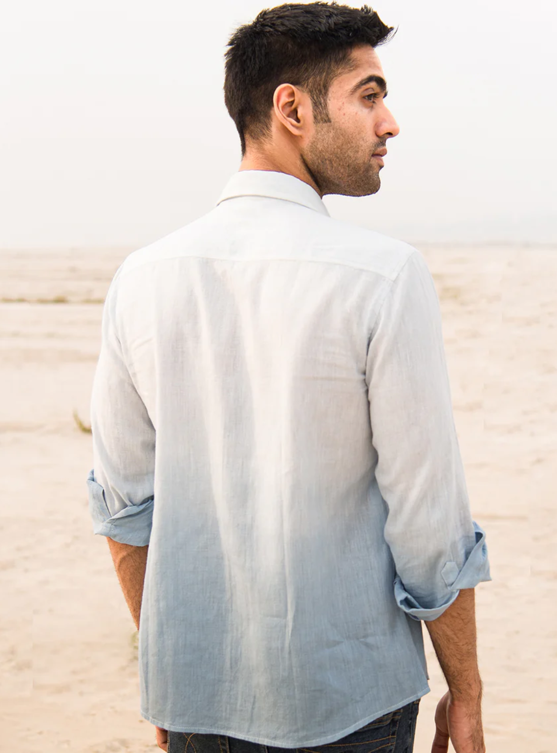 Oceanic Breeze Handwoven Linen Cotton Shirt