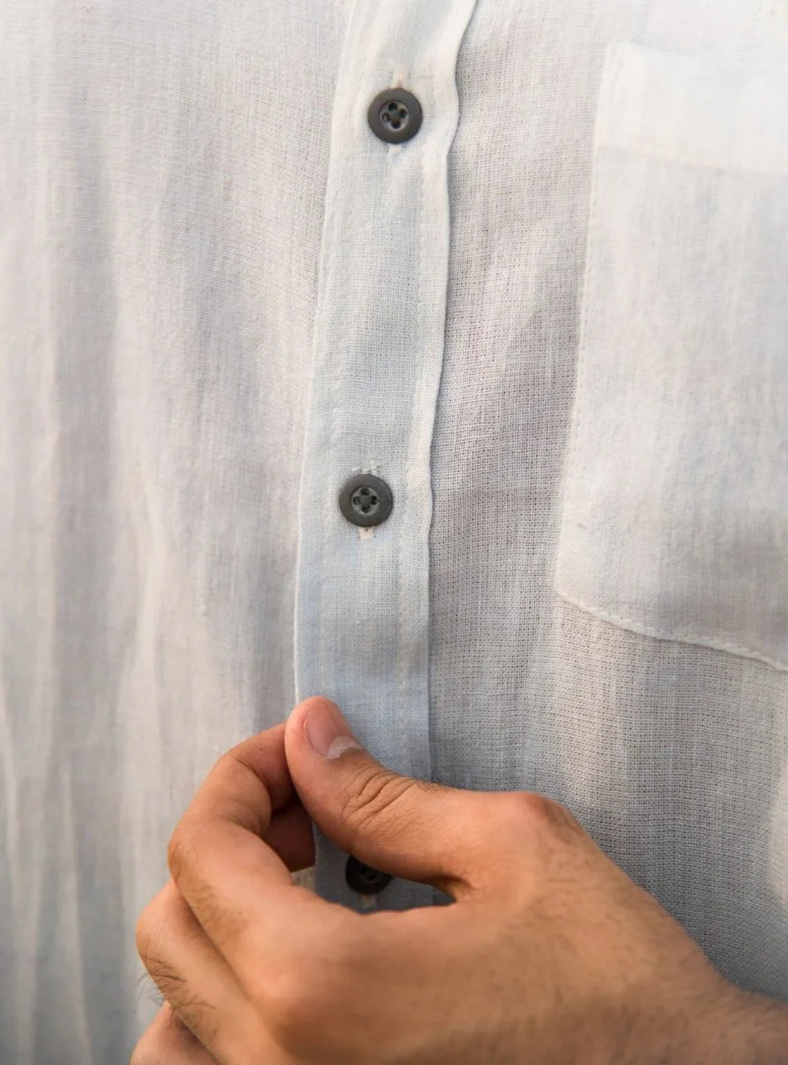 Oceanic Breeze Handwoven Linen Cotton Shirt