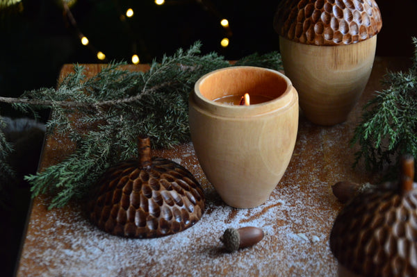 Acorn Wooden Candle Container | Veaves X Armatuer