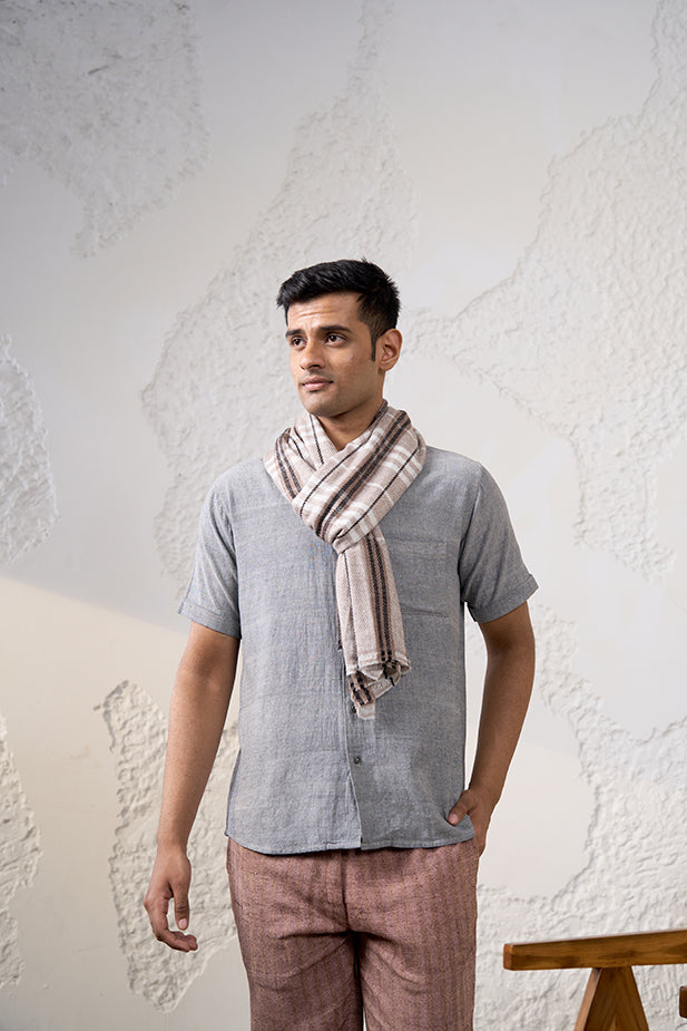 Driftwood Stripes Fine Soft Wool Stole