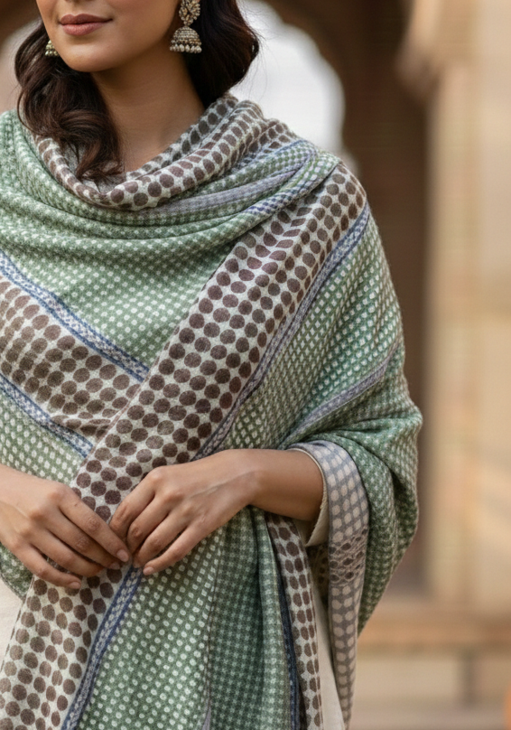 Meadow Dots Fine Cashmere Stole