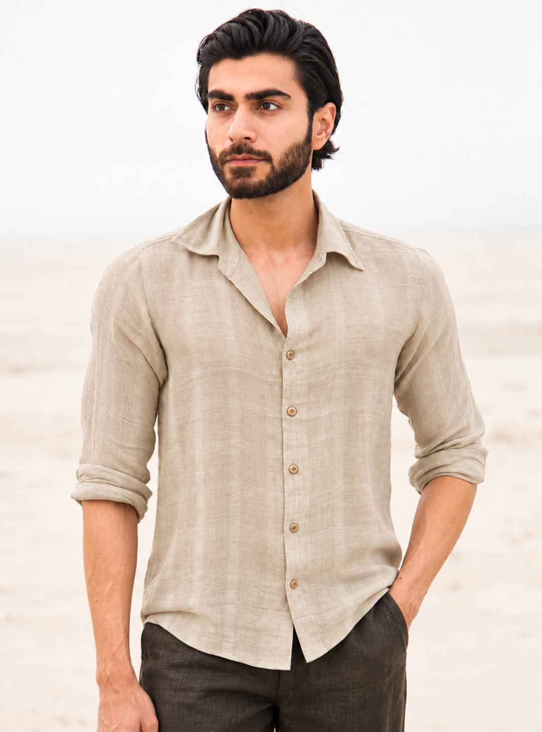Sandstone Handwoven Cotton Shirt