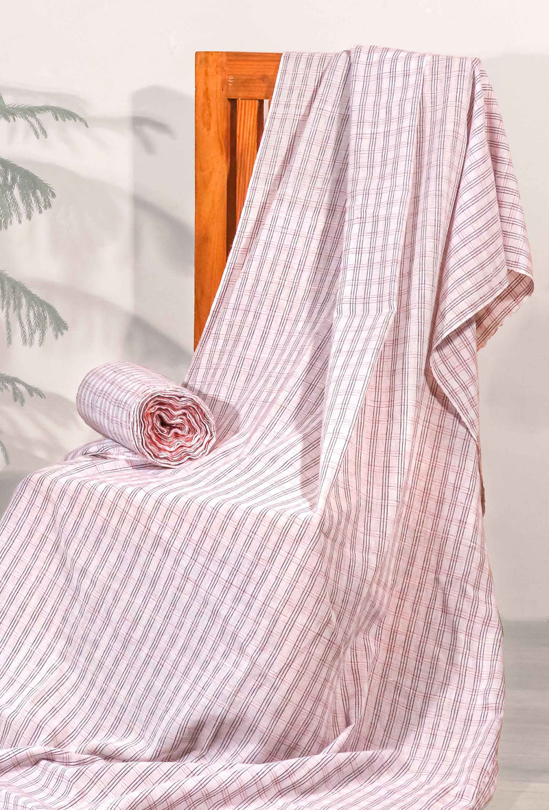 Handwoven Cotton – Dual Stripe Check