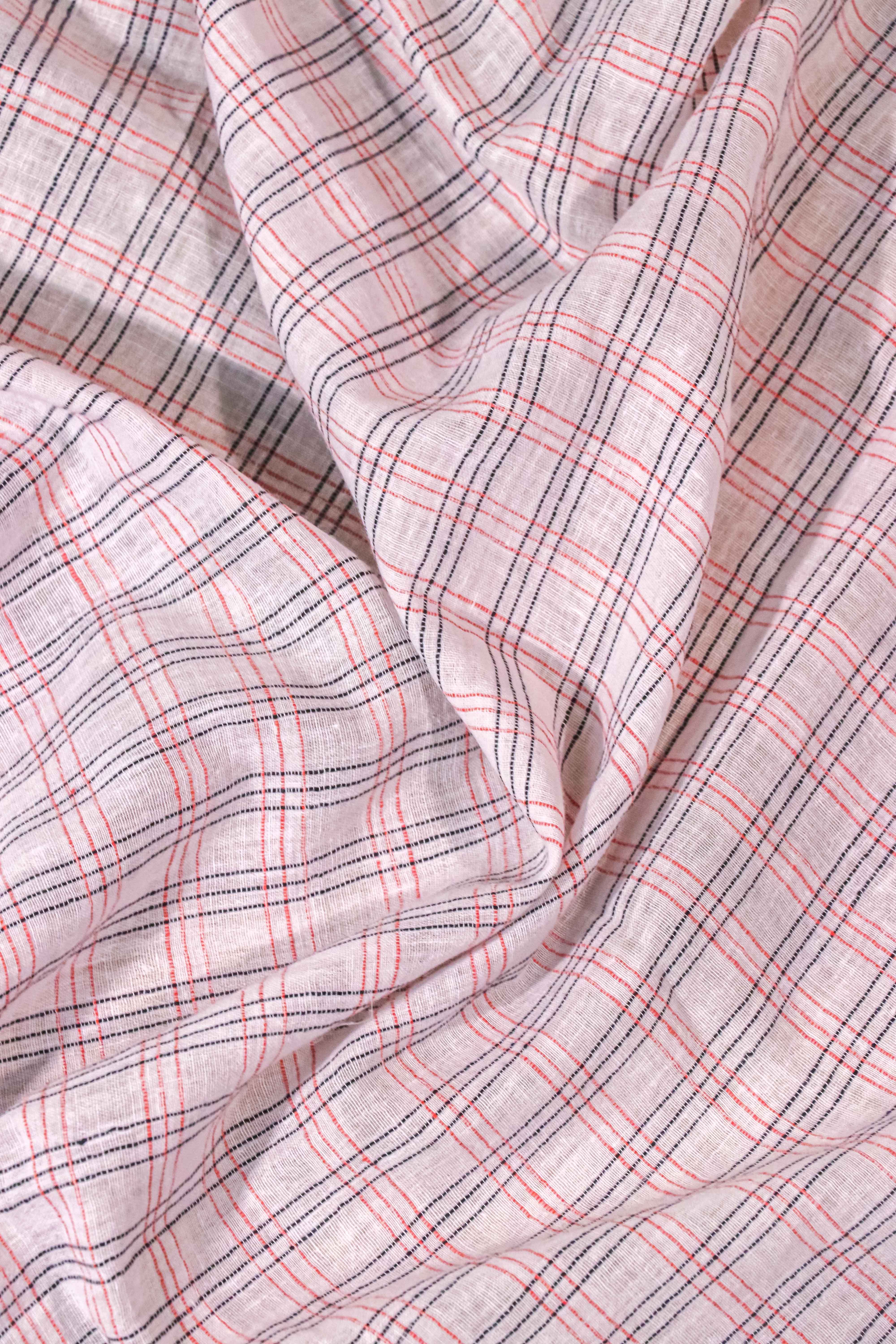 Handwoven Cotton – Dual Stripe Check