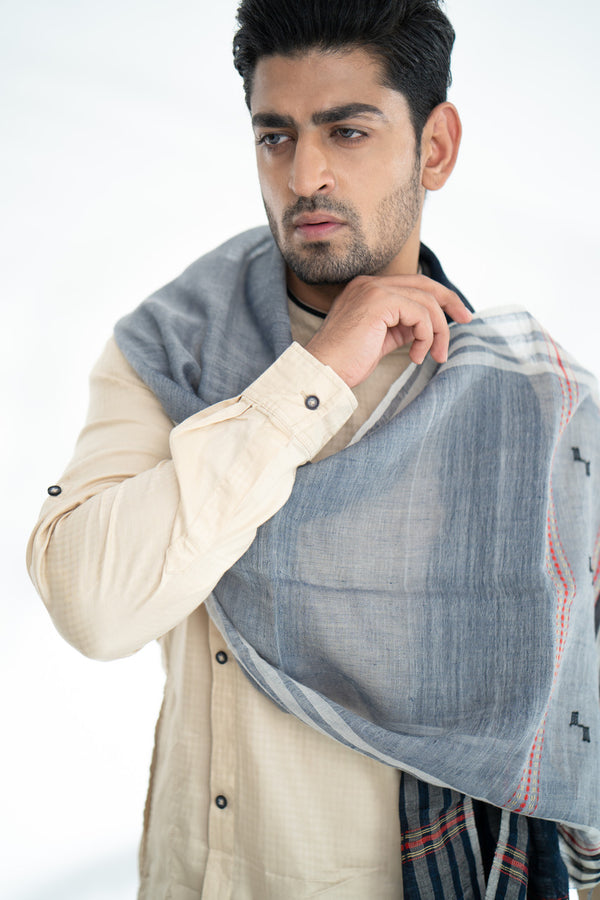 Inez Handwoven Cotton Linen Stole