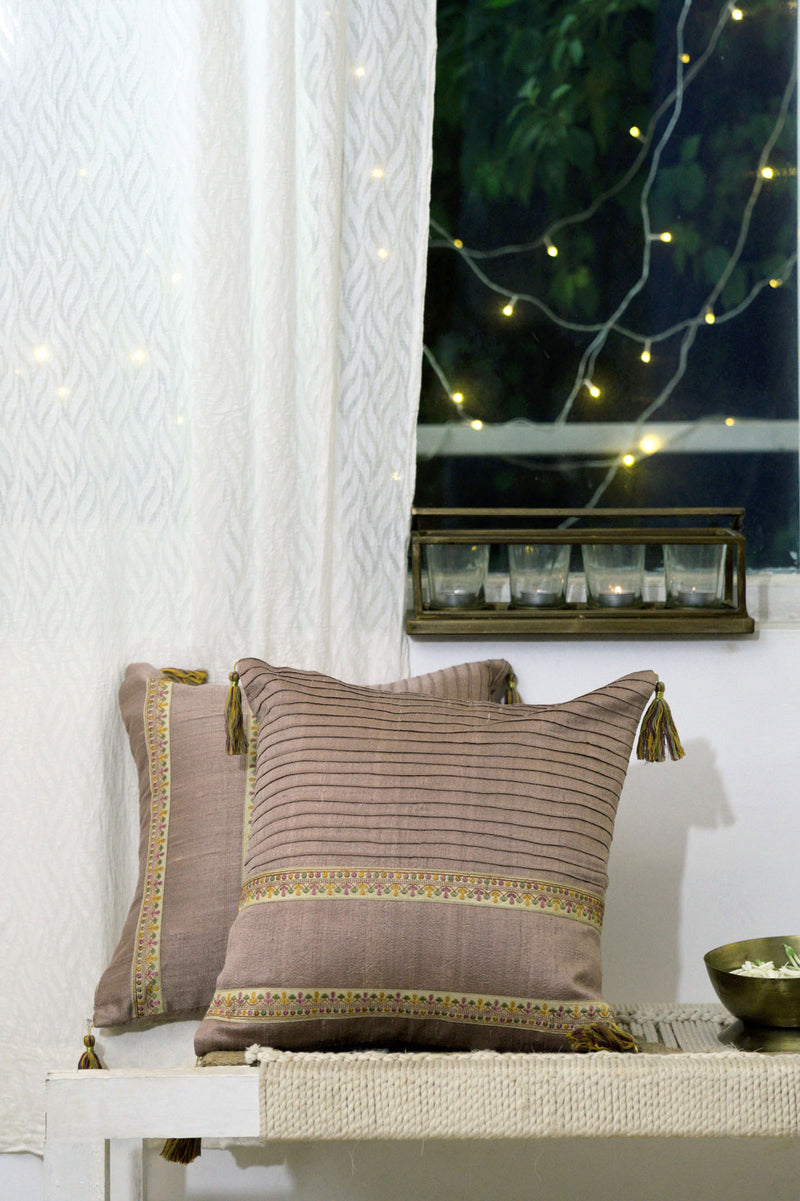 Mauve Handwoven Cushion Set of 2