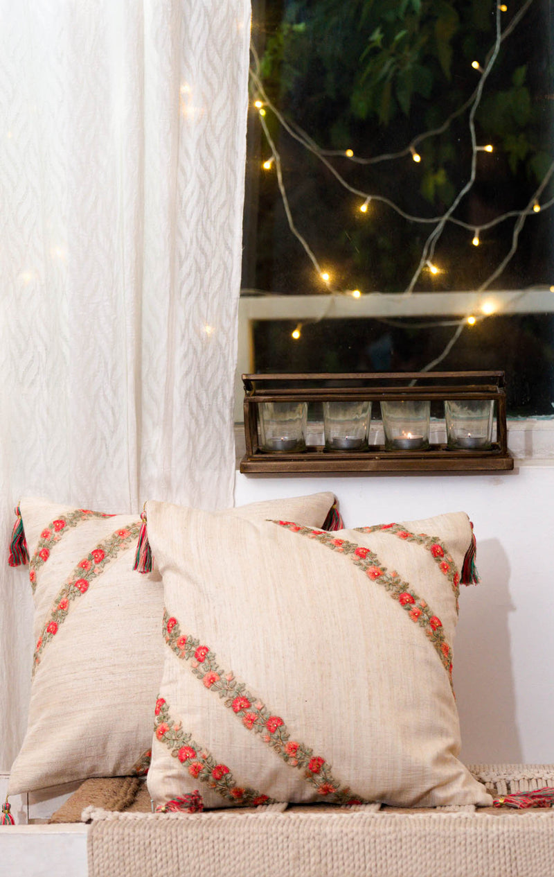 Ivory Handwoven Cushion Set of 2