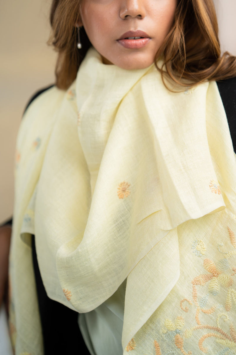 Star-valley Hand-woven Linen Stole