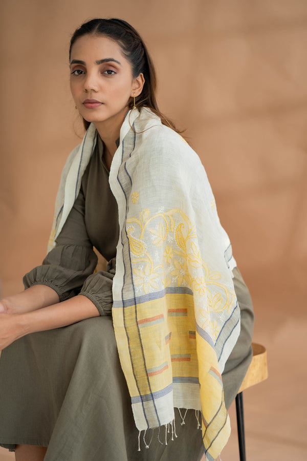 Star Valley Handwoven Linen Cotton Stole