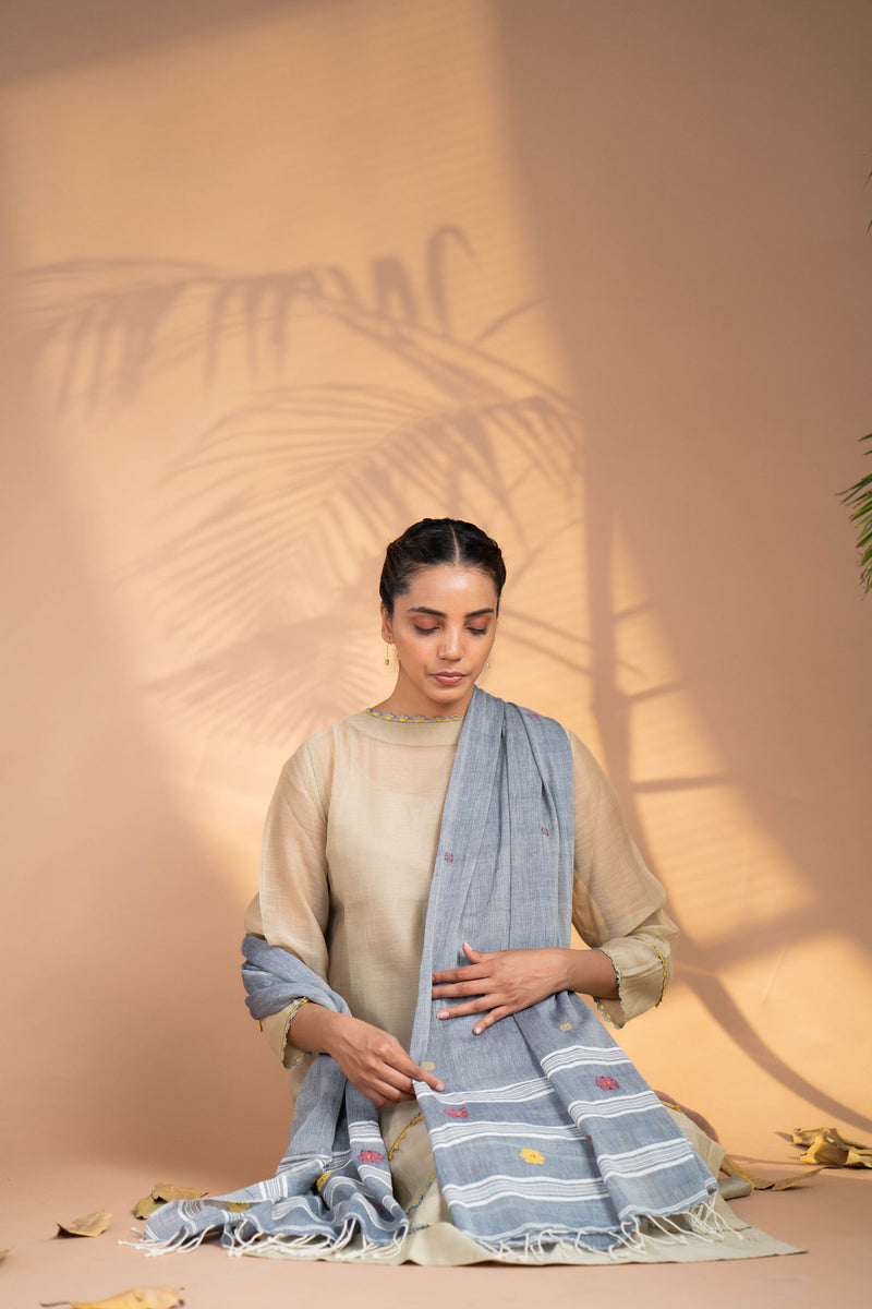 Skygrey Handwoven Dupatta