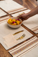 Nami no tobira -  Dining Set of A table Runner & 6 Table Mats
