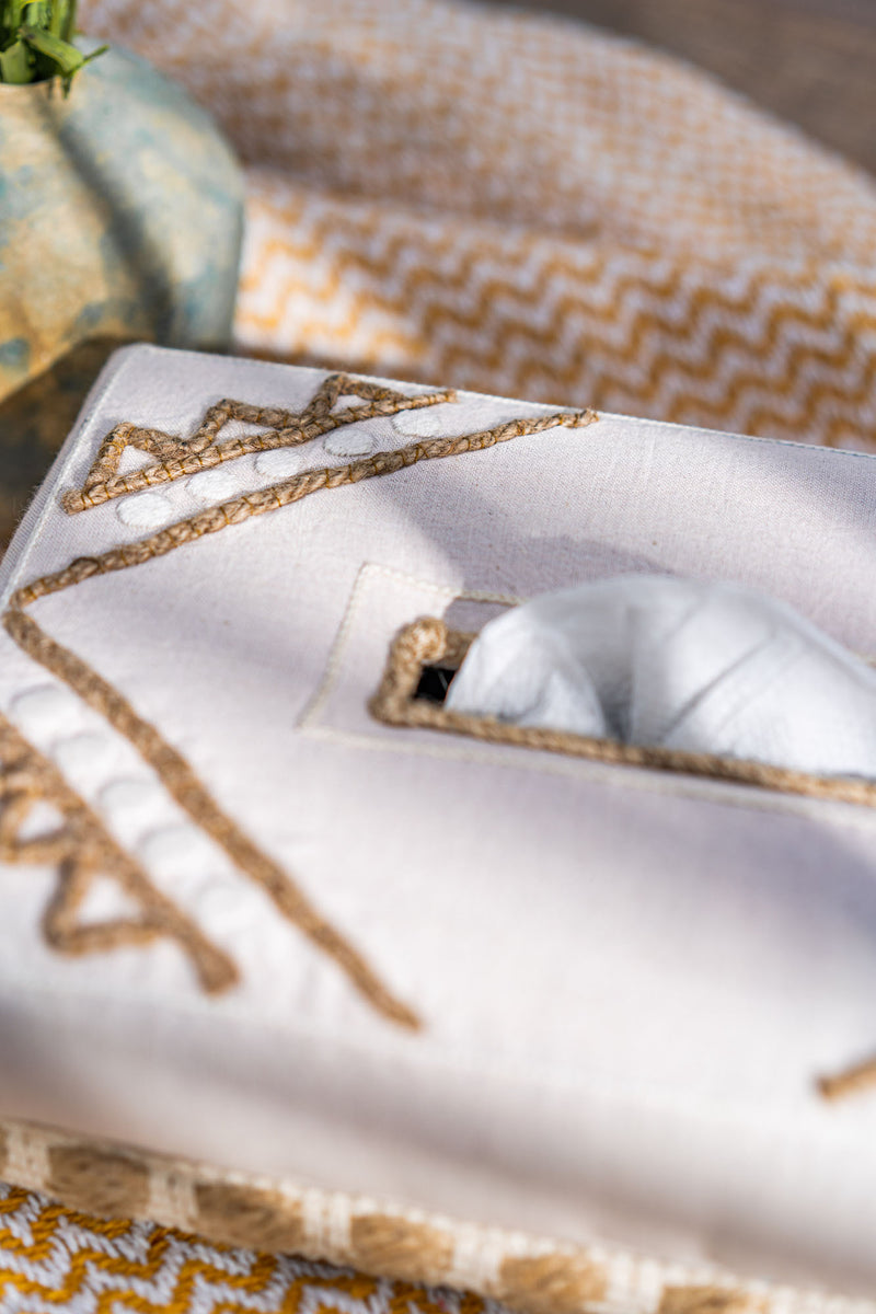 Sheba Hand Woven Cotton Tissue Box