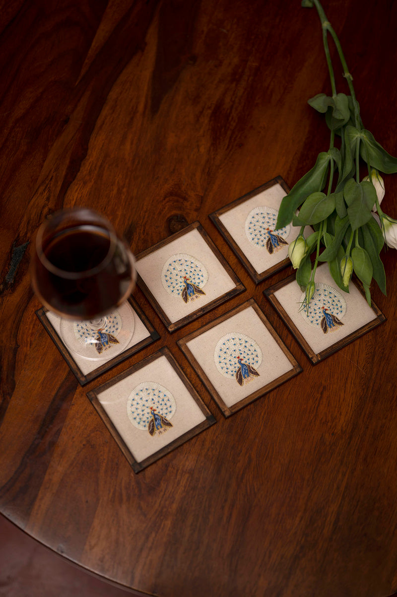 Myla Handwoven Coasters - Set Of 2 Pcs with Coaster Holder