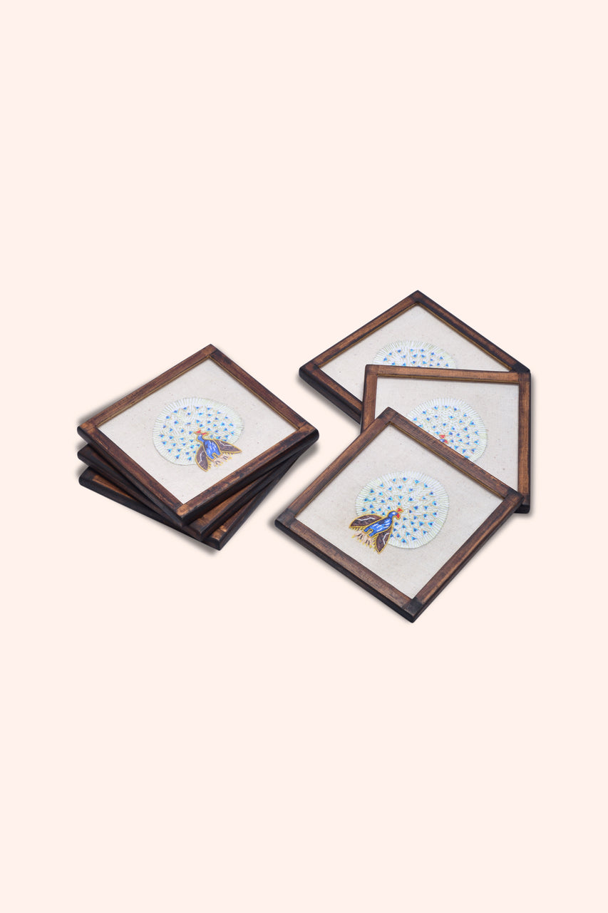 Myla Handwoven Coasters - Set Of 2 Pcs with Coaster Holder