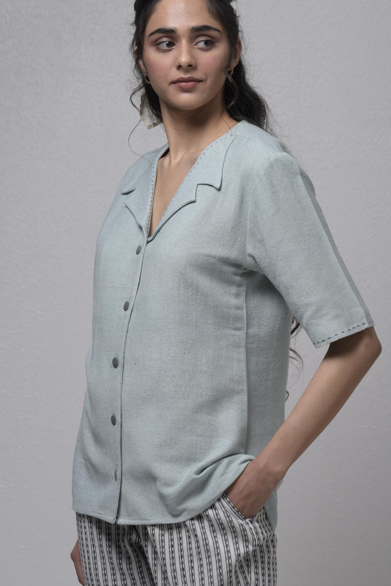 Casual Shirt With Running Embroidery