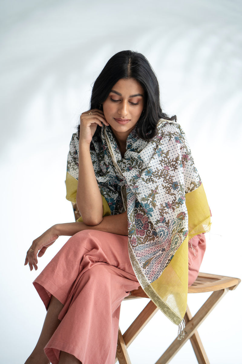 Romp Cotton Silk Handwoven Stole